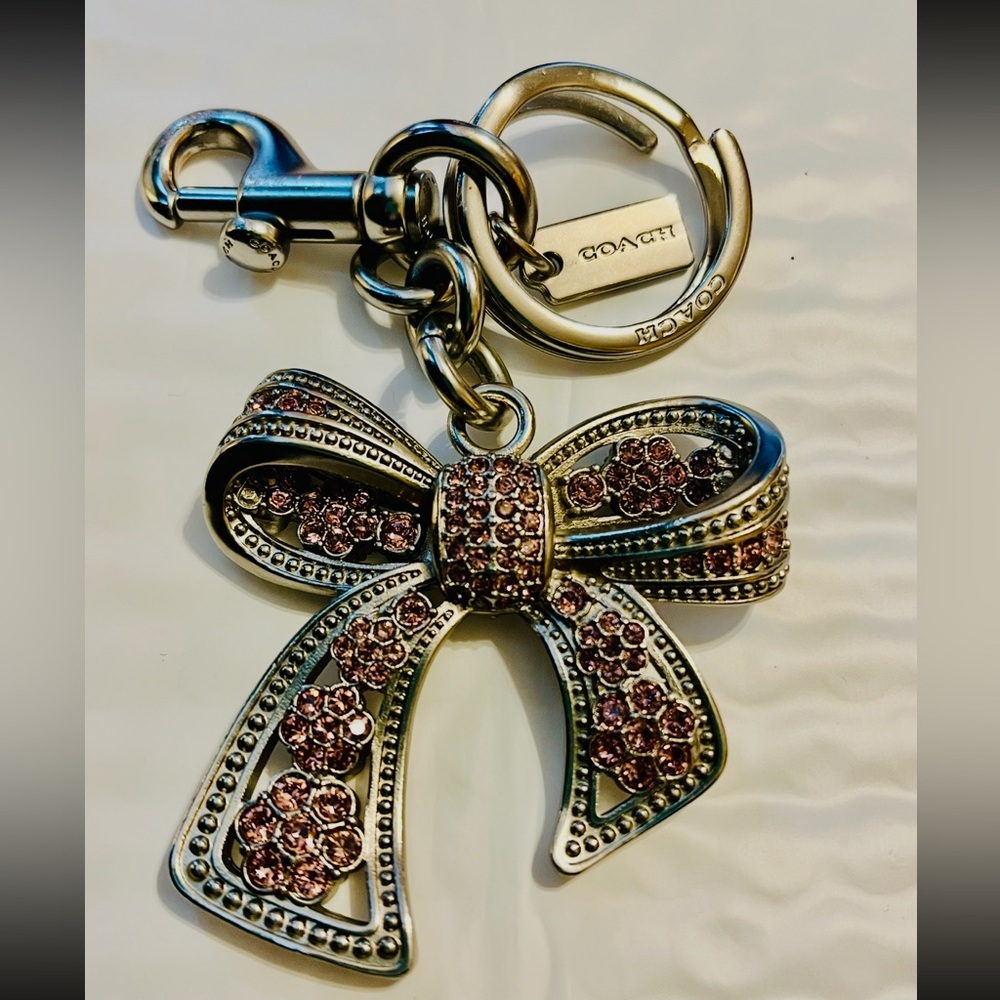 Coach Silver and Pink Bow Keychain - Picture 14 of 17